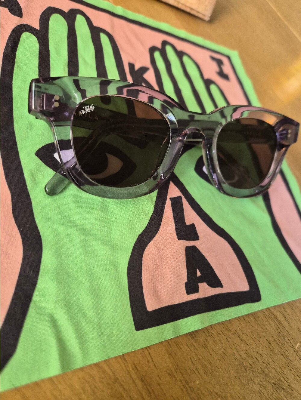 Akila Apollo Sunglasses In Cement With Oak Lenses